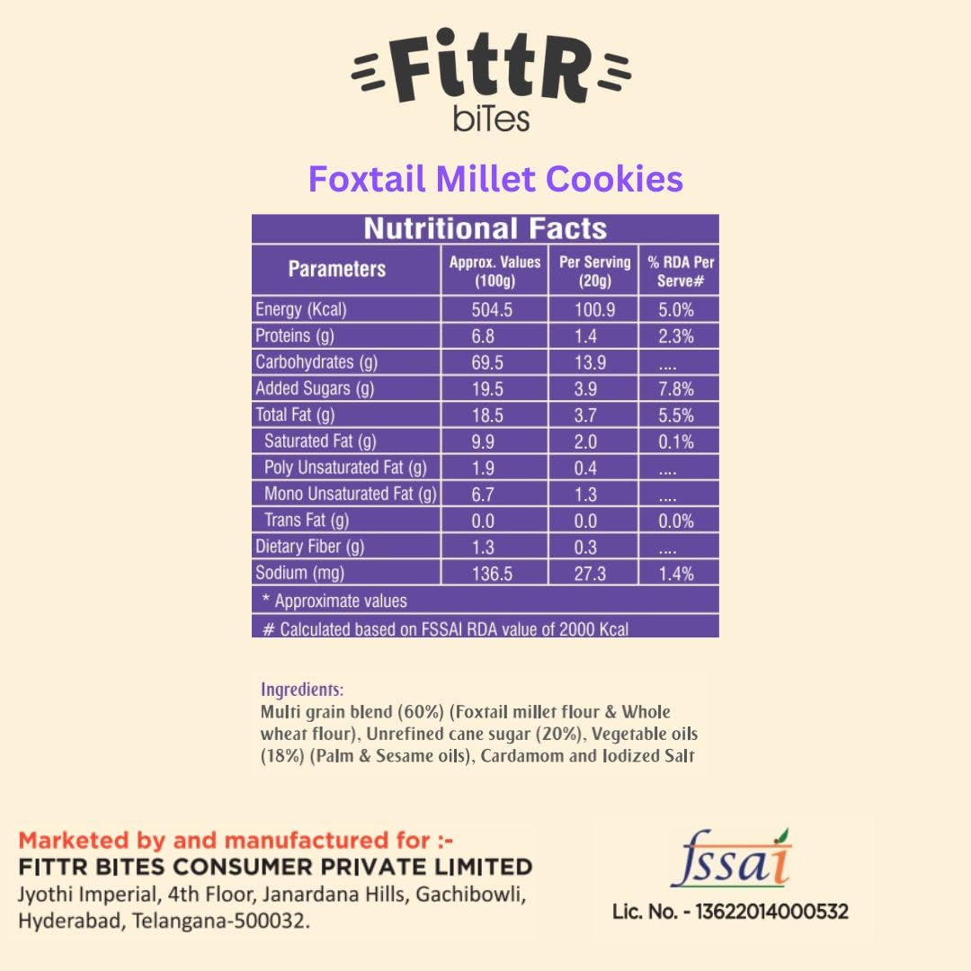 FittR Bites Foxtail Millet Cookies