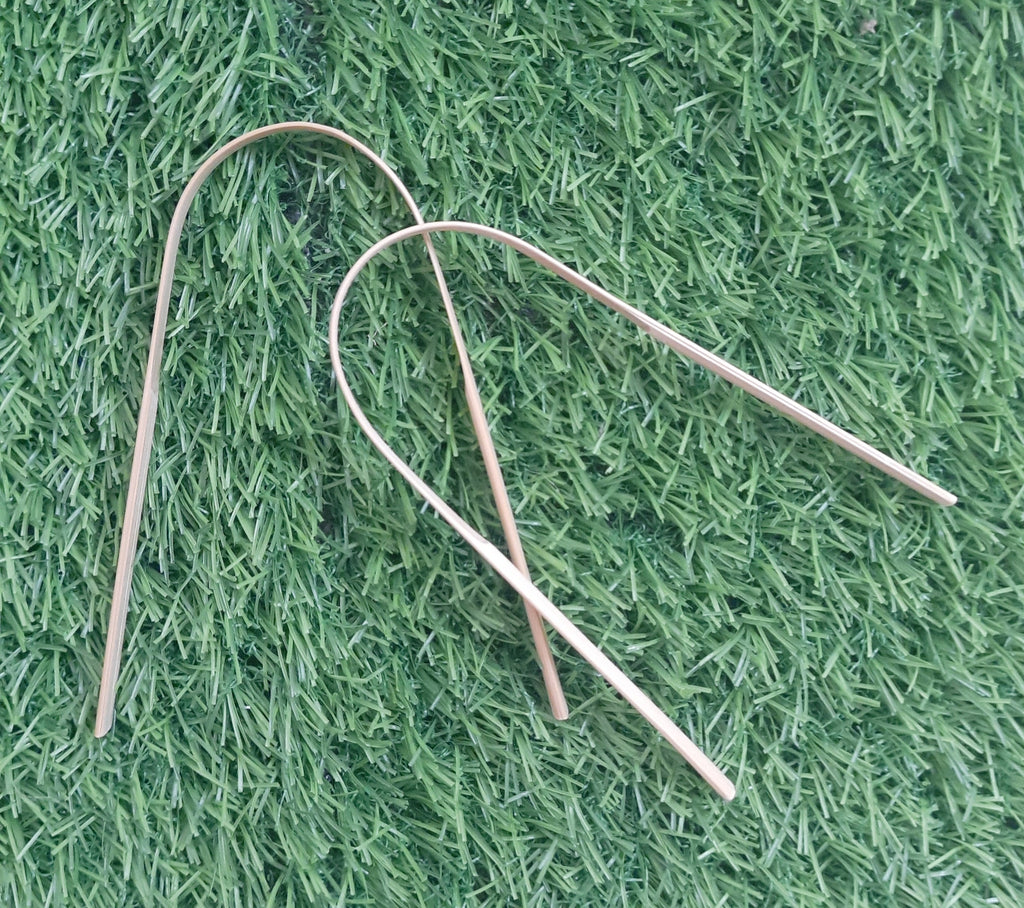 Bamboo tongue cleaner tools, curved U-shaped scrapers with slim handles