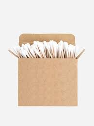Bamboo ear buds with cotton tips in kraft paper pouch