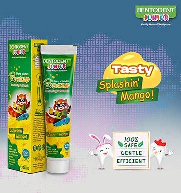 Bentodent Junior kids mango toothpaste set with tube and box, green label