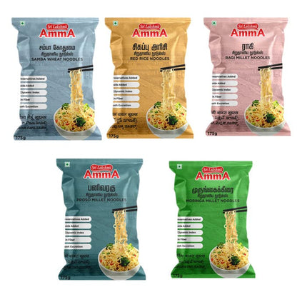 Sri Lakshmi Amma Millet Noodles | Pack of 5 (Assorted)