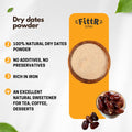 Dry dates powder in a bowl with whole dates beside it