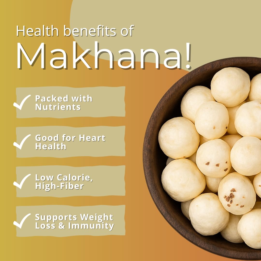 Bowl of whole lotus seeds (makhana) with nutritious kernels