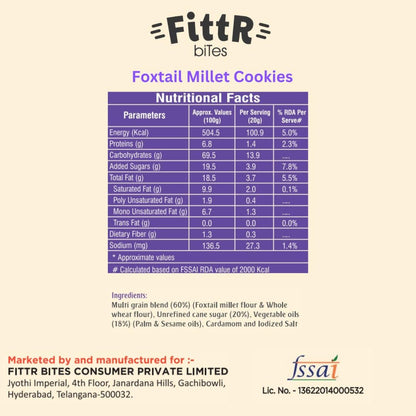 FittR Bites Foxtail Millet Cookies