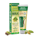 Bentodent cardamom natural toothpaste box and tube with green mouth freshener text