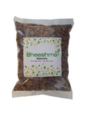 Mahua dried flower pouch with front label and brown flower pieces