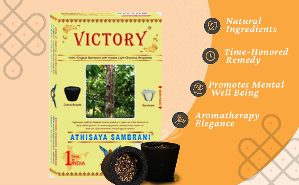 Incense cup package with black cups and charcoal pieces, natural ingredients theme