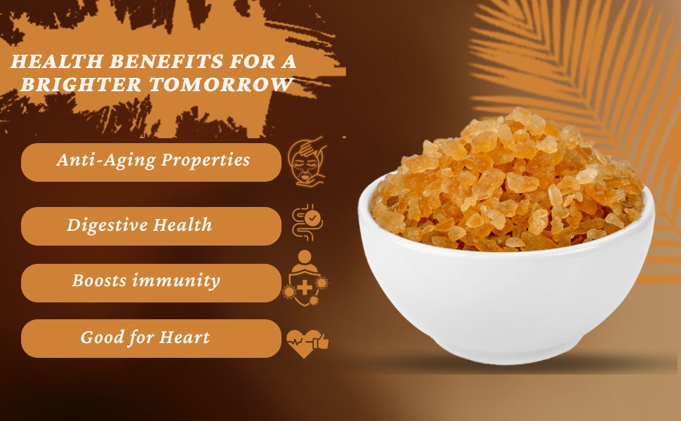 Amber translucent tragacanth gum resin in a white bowl, granule pieces